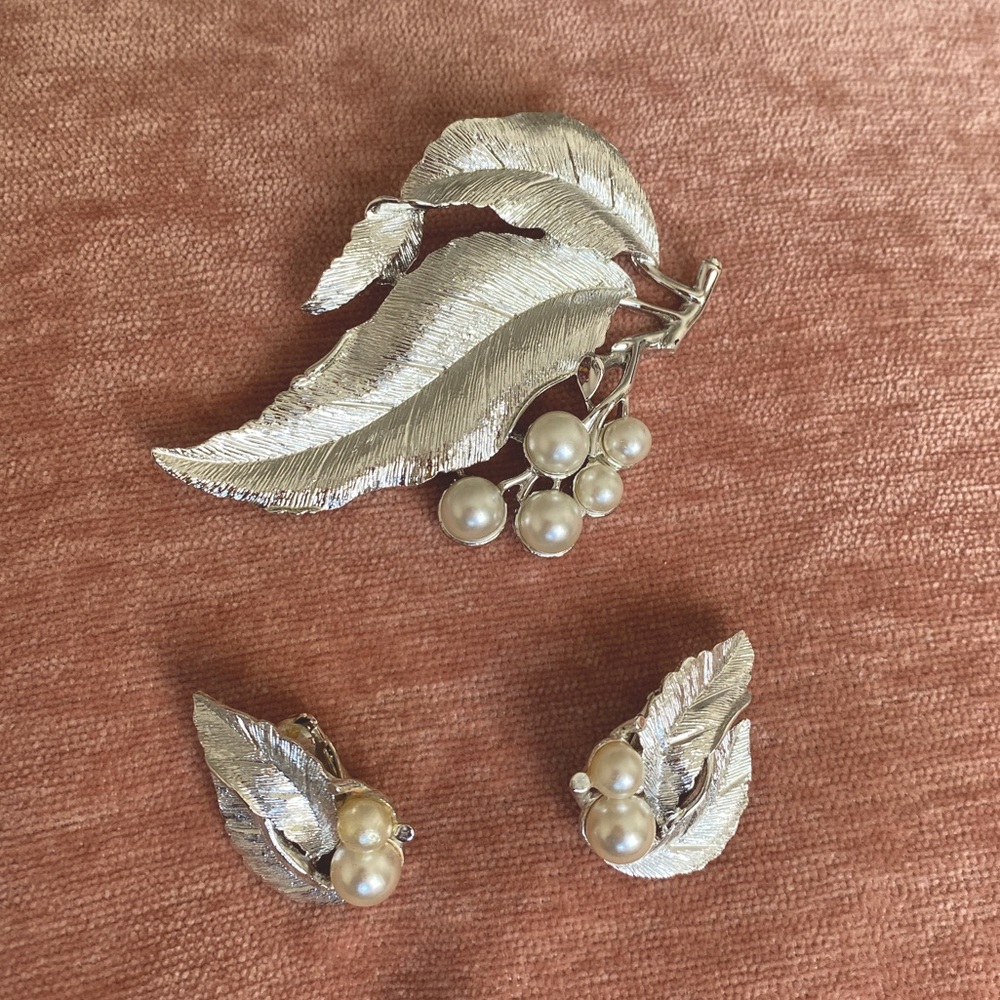 Vintage Sarah Coventry “Silvery Splendor” Pin and Earrings set